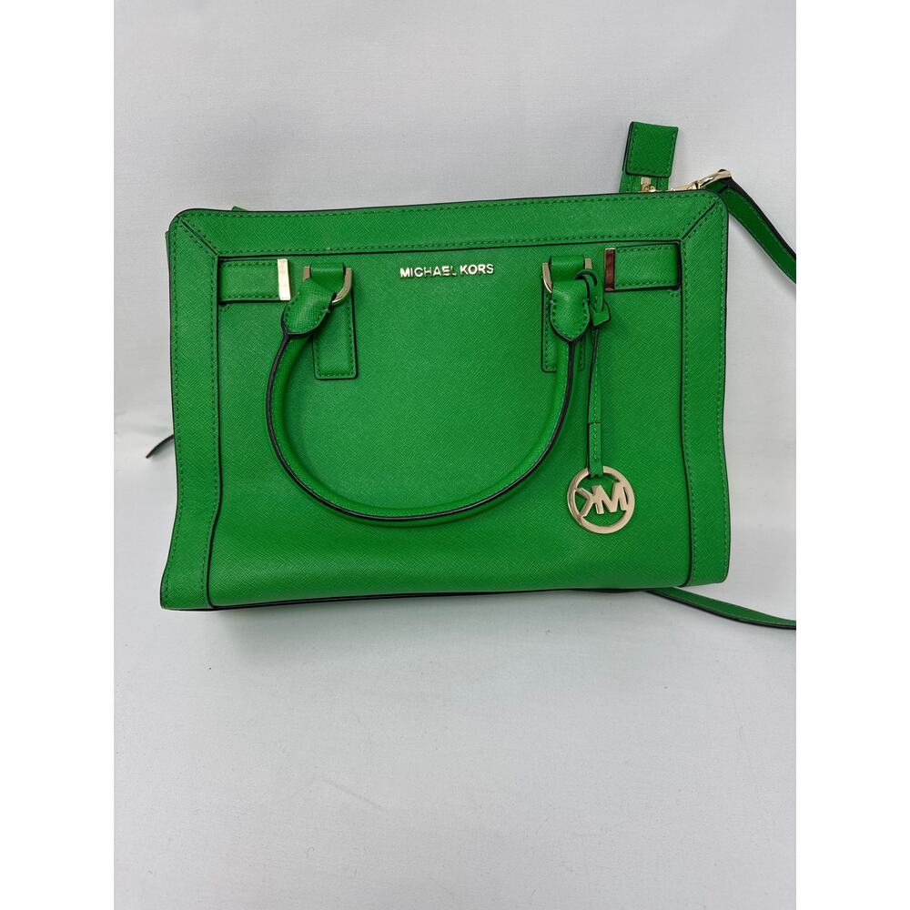 Michael Kors Dillion Saffiano Leather Satchel/Purse - Palm Green Excellent Cond.